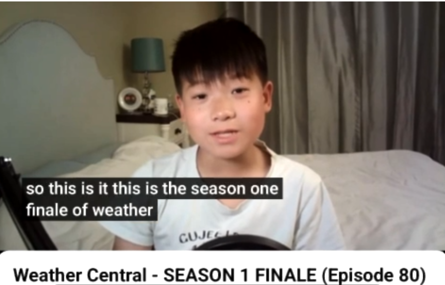 Young Calvin speaking in a Weather Central broadcast
